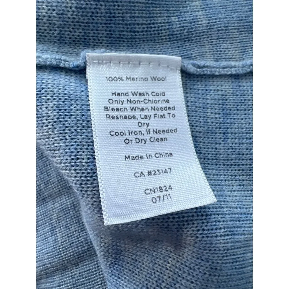 Talbots Pure Merino Wool Cowl Neck Pullover Sweater Womens XS Blue Cozy Knit - Picture 8 of 8